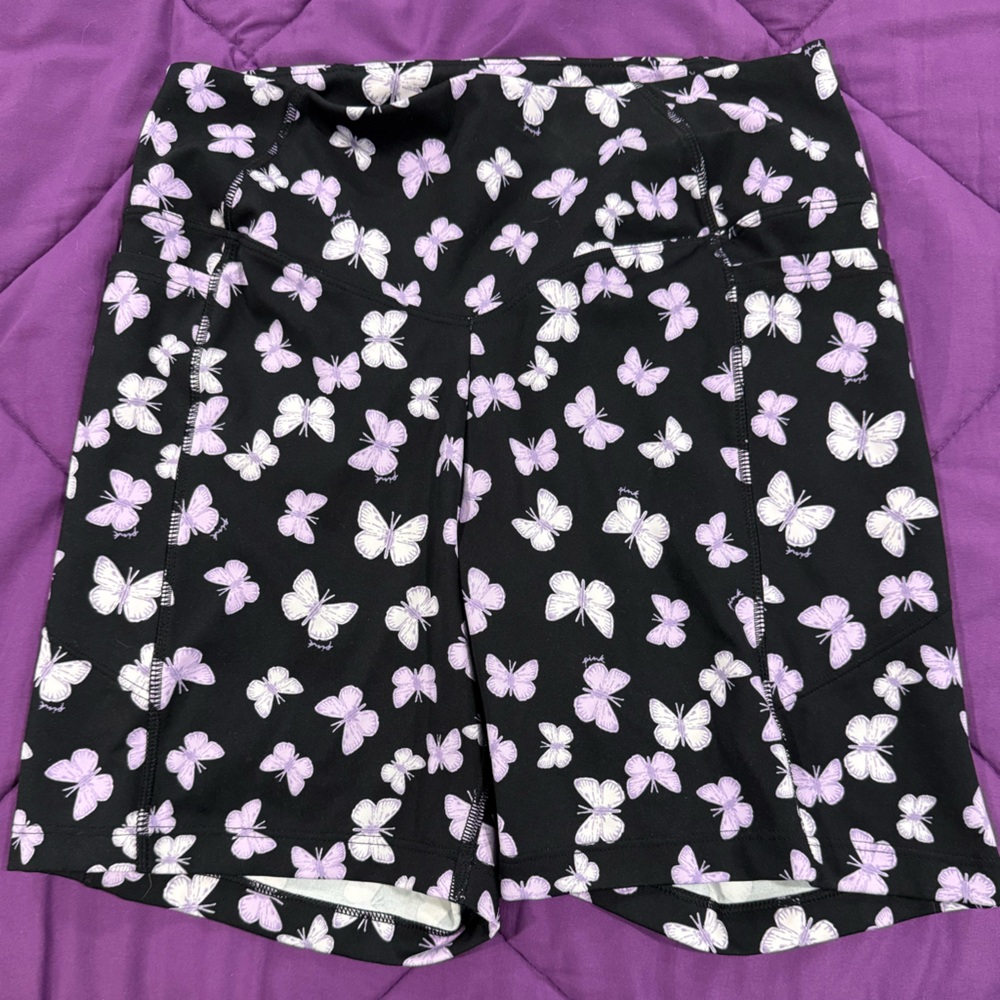 PINK ACTIVE Butterfly Print Women's Size Medium Biker Shorts